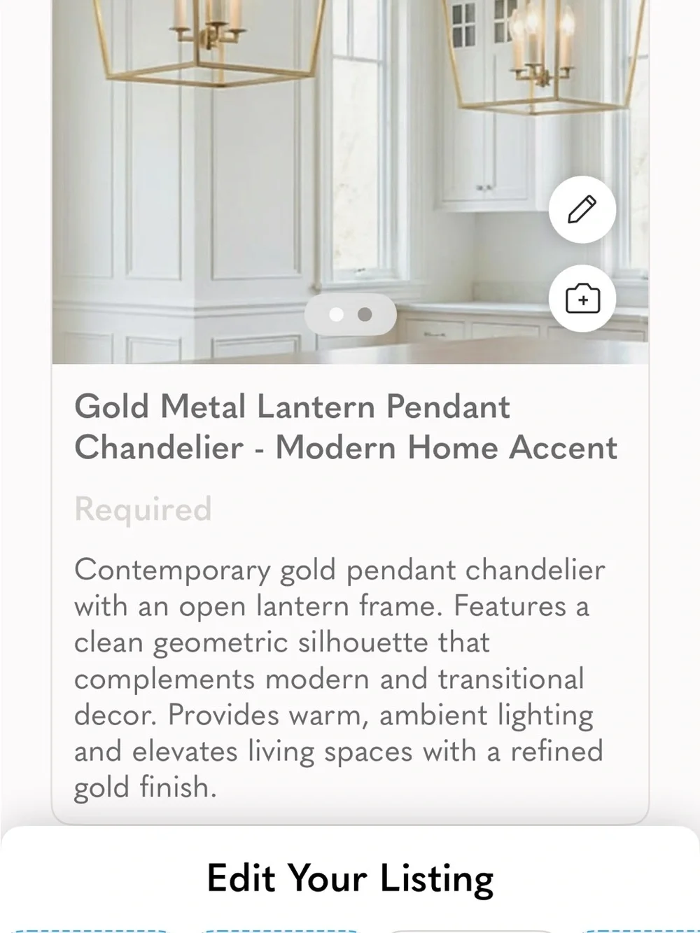 Gold Cage Pendant Chandelier - Elegant Home Accent Lighting